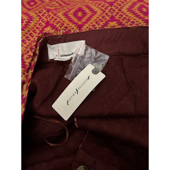 Anthropologie Structured Knit Tapestry Mini Wrap Skirt Size 8 - Picture 5 of 6